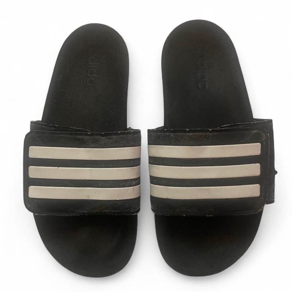 Adidas Black/White Adilette Slides • Size - Woman’s 7 • Kids 5